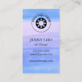 Minimalistisch Blue Lila Painting ADD CUSTOM LOGO Visitenkarte (Rückseite)