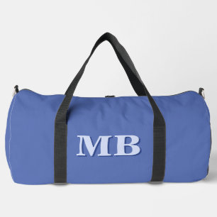 Minimalistisch Blue Modern Initial Monogram Duffle Bag