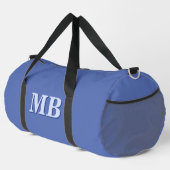 Minimalistisch Blue Modern Initial Monogram Duffle Bag (Rechte Ecke)