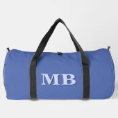 Minimalistisch Blue Modern Initial Monogram Duffle Bag (Rückseite)