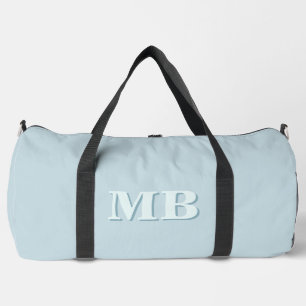 Minimalistisch Blue Modern Initial Monogram Duffle Bag
