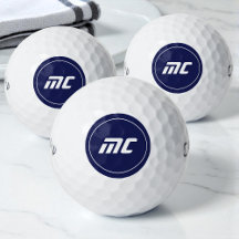 Minimalistisch Blue Monogram Movie Name Golf Balls