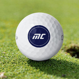 Minimalistisch Blue Monogram Movie Name Golf Balls Golfball