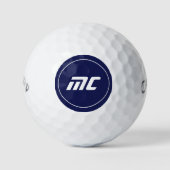 Minimalistisch Blue Monogram Movie Name Golf Balls Golfball (Vorderseite)