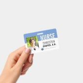 Minimalistisch Blue Nurse RN Hospital Foto ID Ausweis (Handheld)