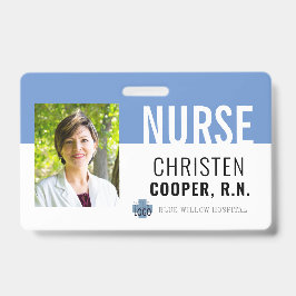 Minimalistisch Blue Nurse RN Hospital Foto ID Ausweis
