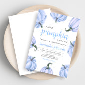 Minimalistisch Blue Pumpkin Fall Baby Dusche Einladung