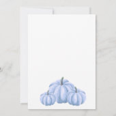 Minimalistisch Blue Pumpkin Fall Baby Dusche Einladung (Rückseite)