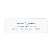 Minimalistisch Blue Rücksendeadresse (Vorne)