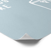 Minimalistisch Blue Sanitize Hands hier Poster (Ecke)