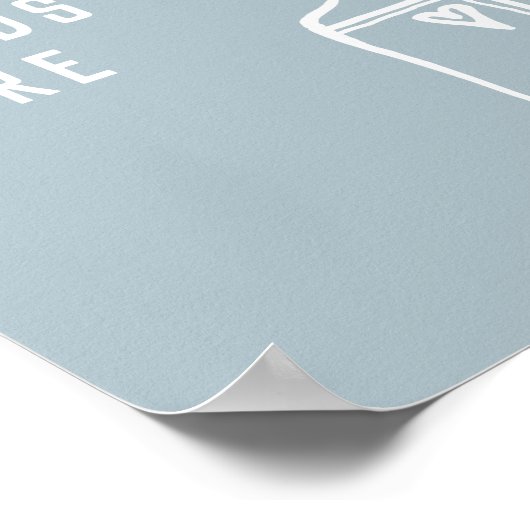 Minimalistisch Blue Sanitize Hands hier Poster (Ecke)