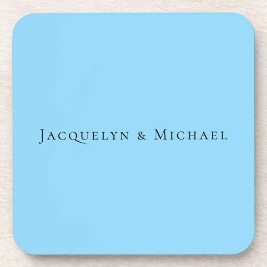 Minimalistisch Blue Schlicht Elegante Claasical Na Getränkeuntersetzer (Vorderseite)