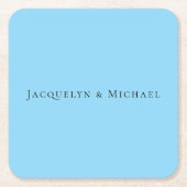 Minimalistisch Blue Schlicht Elegante Claasical Na Rechteckiger Pappuntersetzer (Vorderseite)