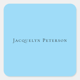 Minimalistisch Blue Schlicht Elegante Moderne Quadratischer Aufkleber