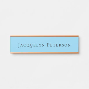 Minimalistisch Blue Schlicht Elegante Moderne Türschild