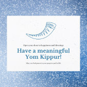 Minimalistisch Blue Shofar bedeutsames Yom Kippur Postkarte