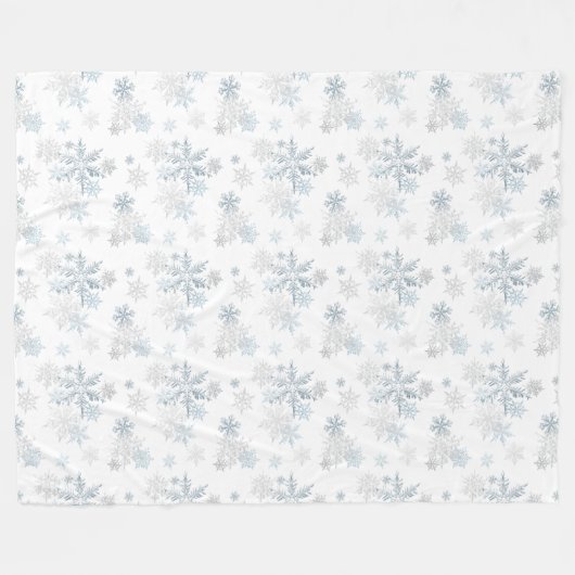 Minimalistisch Blue Silver Grau Winter Wonderland Fleecedecke (Vorderseite (Horizontal))