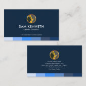 Minimalistisch Blue Stripe Logistics Consultant Visitenkarte (Vorne/Hinten)