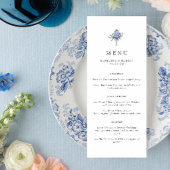 Minimalistisch Blue Thistle Wedding Menükarte