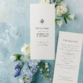 Minimalistisch Blue Thistle Wedding Programm