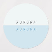 Minimalistisch Blue Two-Tone Etiketten (Design 1)