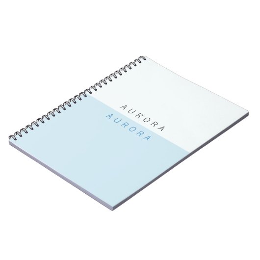 Minimalistisch Blue Two-Tone Notizblock (Linke Seite)