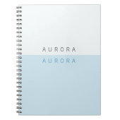 Minimalistisch Blue Two-Tone Notizblock (Vorderseite)