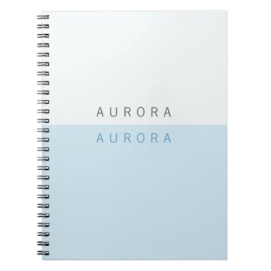 Minimalistisch Blue Two-Tone Notizblock (Vorderseite)