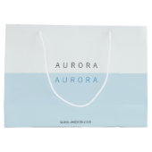 Minimalistisch Blue Two-Tone-Visitenkarte Große Geschenktüte (Rückseite)