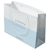 Minimalistisch Blue Two-Tone-Visitenkarte Große Geschenktüte (Rückseite Schrägansicht)