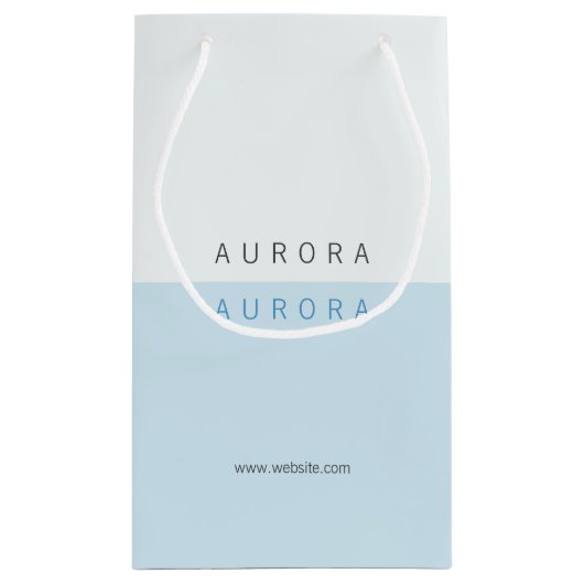 Minimalistisch Blue Two-Tone-Visitenkarte Kleine Geschenktüte (Rückseite)