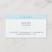 Minimalistisch Blue Two-Tone-Visitenkarte Visitenkarte (Rückseite)