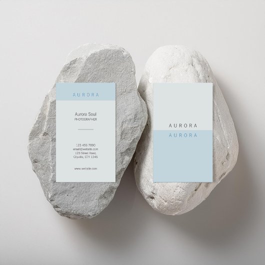 Minimalistisch Blue Two-Tone-Visitenkarte Visitenkarte