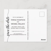 Minimalistisch Blue Verlobung Save the Date Skript Postkarte (Rückseite)