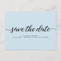 Minimalistisch Blue Verlobung Save the Date Skript