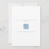 Minimalistisch Blue Vintag Seashell QR Code Weddin Einladung (Rückseite)