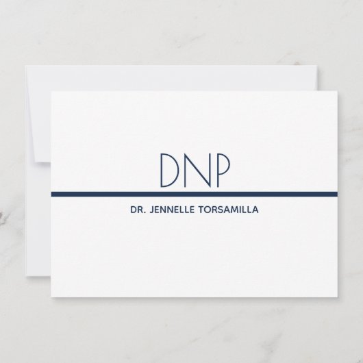 Minimalistisch Blue Virtual DNP Abschluss Einladung (Rückseite)