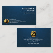 Minimalistisch Blue Water Grunge Stilvoll Moderne Visitenkarte (Vorne/Hinten)