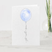 Minimalistisch Blue Watercolor Ballon bald wieder  Karte (Vorderseite)