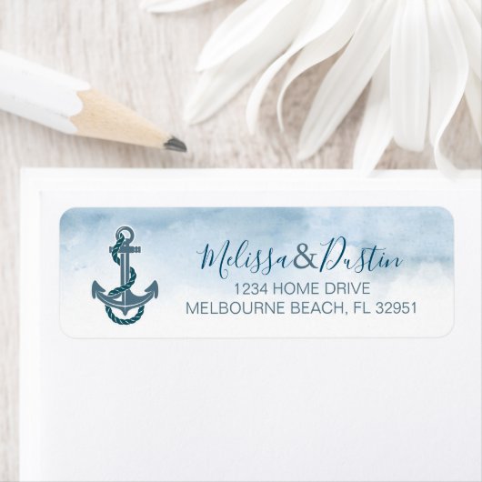 Minimalistisch Blue Watercolor Beach Anchor Nautic (Insitu)
