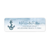 Minimalistisch Blue Watercolor Beach Anchor Nautic (Vorne)