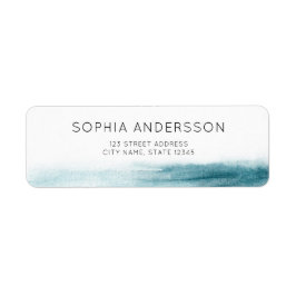 Minimalistisch Blue Watercolor Ocean Address