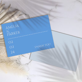 Minimalistisch Blue Wedding Dankeschön Card Dankeskarte