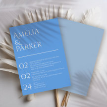 Minimalistisch Blue Wedding Einladung