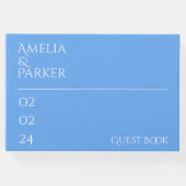 Minimalistisch Blue Wedding Guest Book Gästebuch (Vorderseite)