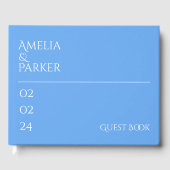 Minimalistisch Blue Wedding Guest Book Gästebuch (Vorderseite)