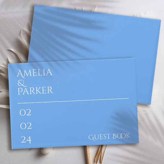 Minimalistisch Blue Wedding Guest Book Gästebuch