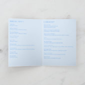 Minimalistisch Blue Wedding Programm (Innenseite)