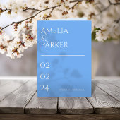 Minimalistisch Blue Wedding Programm