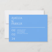 Minimalistisch Blue Wedding speichert die Datumska Save The Date (Vorderseite)